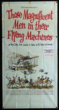 f242 THOSE MAGNIFICENT MEN IN THEIR FLYING MACHINES three-sheet movie poster '65