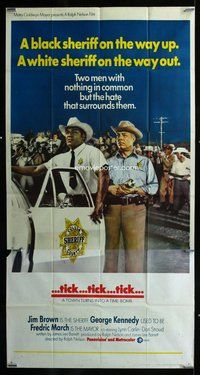 f244 TICK TICK TICK three-sheet movie poster '70 black sheriff Jim Brown!