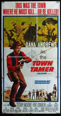f251 TOWN TAMER three-sheet movie poster '65 Dana Andrews, Pat O'Brien