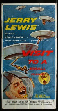 f262 VISIT TO A SMALL PLANET three-sheet movie poster '60 Jerry Lewis