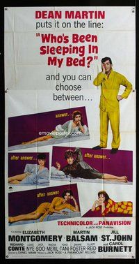 f266 WHO'S BEEN SLEEPING IN MY BED three-sheet movie poster '63 Dean Martin