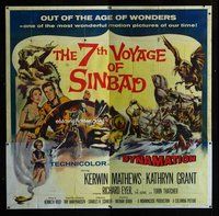 f279 7th VOYAGE OF SINBAD six-sheet movie poster '58 Ray Harryhausen