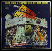 f298 FIRST MEN IN THE MOON six-sheet movie poster '64 Ray Harryhausen