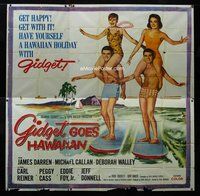 f301 GIDGET GOES HAWAIIAN six-sheet movie poster '61 cool surfing image!