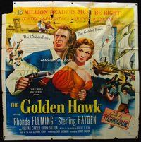 f302 GOLDEN HAWK six-sheet movie poster '52 Rhonda Fleming, Sterling Hayden