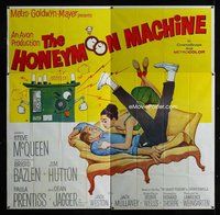 f306 HONEYMOON MACHINE six-sheet movie poster '61 young Steve McQueen!