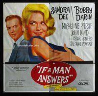 f308 IF A MAN ANSWERS six-sheet movie poster '62 Sandra Dee, Bobby Darin