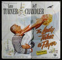 f316 LADY TAKES A FLYER six-sheet movie poster '58 very sexy Lana Turner!
