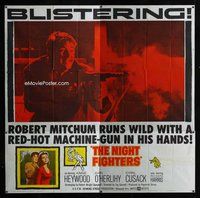 f320 NIGHT FIGHTERS six-sheet movie poster '60 Robert Mitchum, Heywood