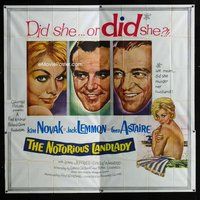 f323 NOTORIOUS LANDLADY six-sheet movie poster '62 Kim Novak, Jack Lemmon