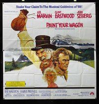 f326 PAINT YOUR WAGON six-sheet movie poster '69 Clint Eastwood, Marvin