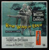 f333 RAW WIND IN EDEN six-sheet movie poster '58 Esther Williams, Chandler