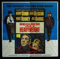 f334 REQUIEM FOR A HEAVYWEIGHT six-sheet movie poster '62 Quinn, boxing!