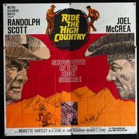 f335 RIDE THE HIGH COUNTRY six-sheet movie poster '62 Randolph Scott, McCrea