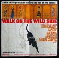 f358 WALK ON THE WILD SIDE six-sheet movie poster '62 Jane Fonda, Harvey