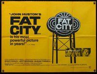 f382 FAT CITY British quad movie poster '72 John Huston, boxing!