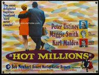 f389 HOT MILLIONS British quad movie poster '68 Peter Ustinov, Maggie Smith