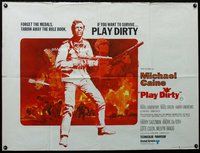 f402 PLAY DIRTY British quad movie poster '69 Michael Caine, WWII!