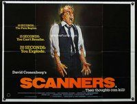 f411 SCANNERS British quad movie poster '81 Cronenberg, Joann art!