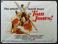 f421 TOM JONES British quad movie poster '63 Albert Finney, Evans