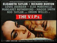 f427 VIPs British quad movie poster '63 Liz Taylor, Richard Burton