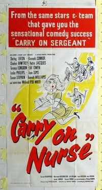 f051 CARRY ON NURSE English three-sheet movie poster '60 English hospital sex!