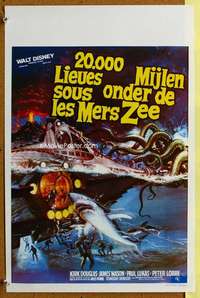 h180 20,000 LEAGUES UNDER THE SEA Belgian movie poster R80s Jules Verne