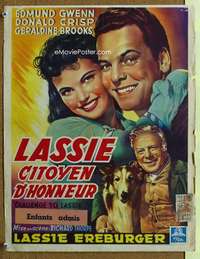 h182 CHALLENGE TO LASSIE Belgian movie poster '49 classic Collie!