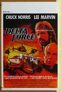 h184 DELTA FORCE Belgian movie poster '86 Chuck Norris, Lee Marvin