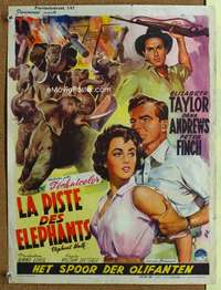 h189 ELEPHANT WALK Belgian movie poster '54 Liz Taylor, Wik art!