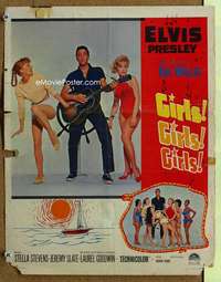 h196 GIRLS GIRLS GIRLS Belgian movie poster '62 Elvis Presley!