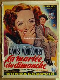 h205 JUNE BRIDE Belgian movie poster '48 Bette Davis, Montgomery