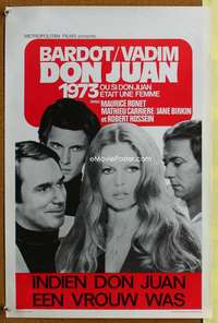 h222 MS DON JUAN Belgian movie poster '73 Brigitte Bardot, Roger Vadim