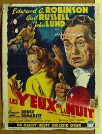 h225 NIGHT HAS A THOUSAND EYES Belgian movie poster '48 Ed G Robinson