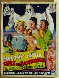 h240 SCARED STIFF Belgian movie poster '53 Dean Martin, Jerry Lewis