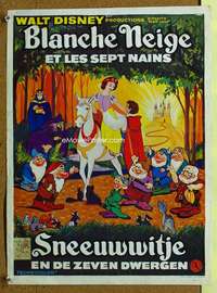 h243 SNOW WHITE & THE SEVEN DWARFS Belgian movie poster R70s Disney