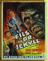 h245 SON OF DR JEKYLL Belgian movie poster '51 Louis Hayward, horror!