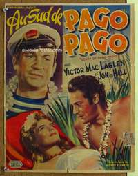 h246 SOUTH OF PAGO PAGO Belgian movie poster '40 rare Frances Farmer!