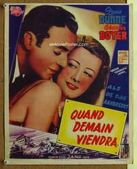 h252 WHEN TOMORROW COMES Belgian movie poster R50s Irene Dunne, Boyer