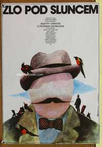 h150 EVIL UNDER THE SUN Czech movie poster '82 wild Tomanek art!