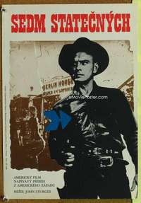 h159 MAGNIFICENT SEVEN Czech movie poster R76 cool Wagner artwork!