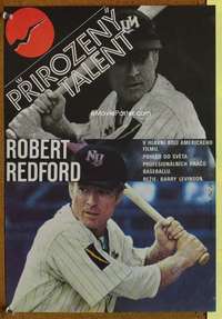 h161 NATURAL Czech movie poster '86 Redford, Pos baseball artwork!