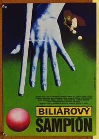 h164 POOL HUSTLERS Czech movie poster '82 cool Jaros billiards art!