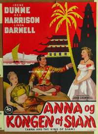 h124 ANNA & THE KING OF SIAM Danish movie poster '46 Dunne, Harrison