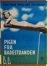 h129 GIRL FROM JONES BEACH Danish movie poster '49 sexy Virginia Mayo!