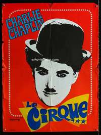 h061 CIRCUS French 22x30 movie poster R70s Charlie Chaplin classic!