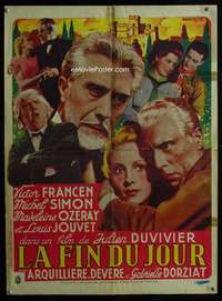 h066 END OF THE DAY French 23x31 movie poster '39 Hardouin art!