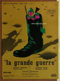 h072 GREAT WAR French 23x32 movie poster '61 cool Jan Mara art!