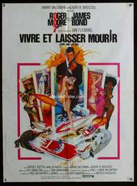 h083 LIVE & LET DIE French 23x31 movie poster '73 James Bond!
