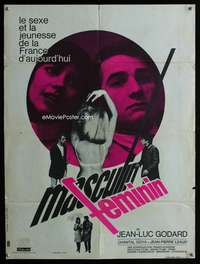 h091 MASCULINE-FEMININE French 23x31 movie poster '66 Jean-Luc Godard